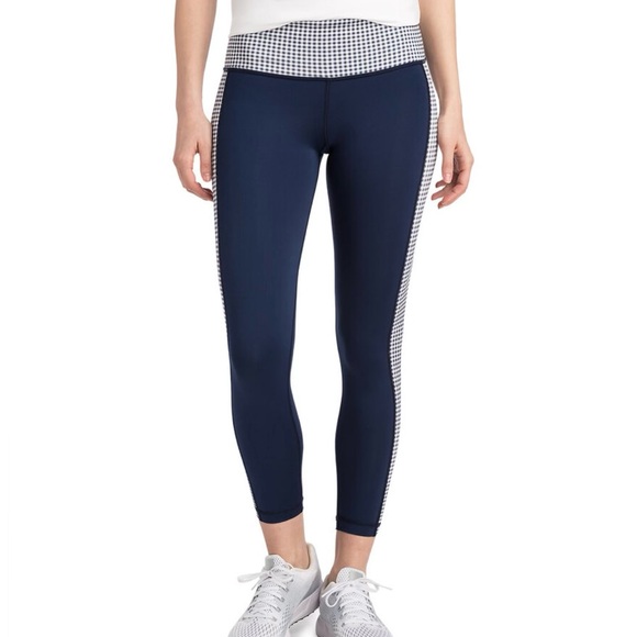 Vineyard Vines Pants - Vineyard Vines Navy Blue Gingham Leggings Performance Women’s size Large